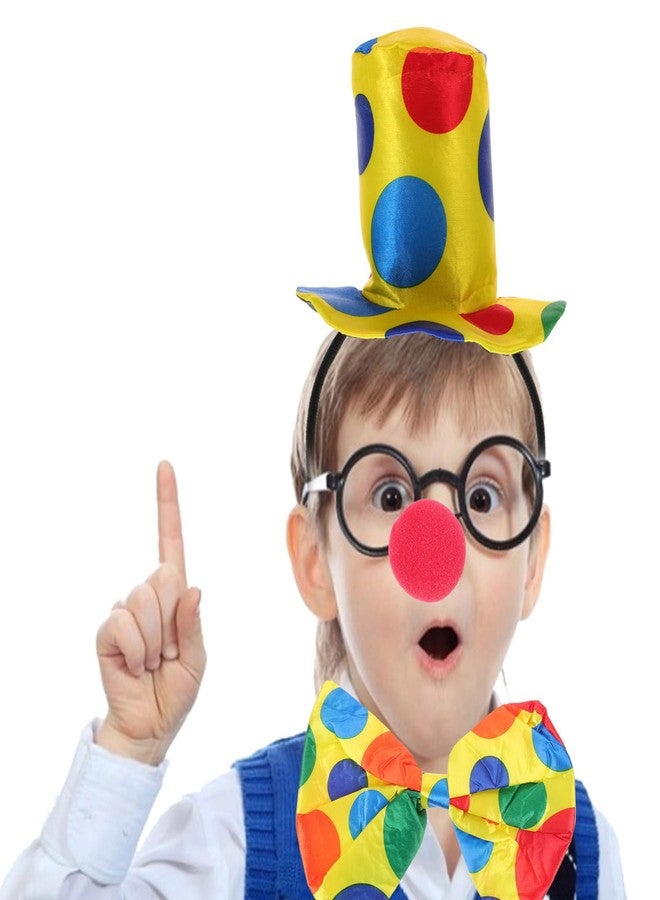 HEALEEP Dot Clown Top Hat Headband: Halloween Carnival Circus Costume Cap - Funny Performance Props Parties Accessories - Image 1